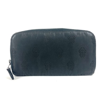 クロムハーツ CHROME HEARTS ロゴ ラウンドファスナー ロングウォレット 長財布 ナイロン ブラック