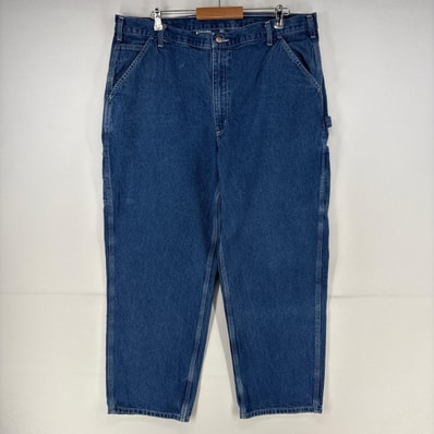 古着 カーハート Carhartt デニム パンツ ペインター ワンポイント ジップ 大きいサイズ w42 L30 ブルー メンズ