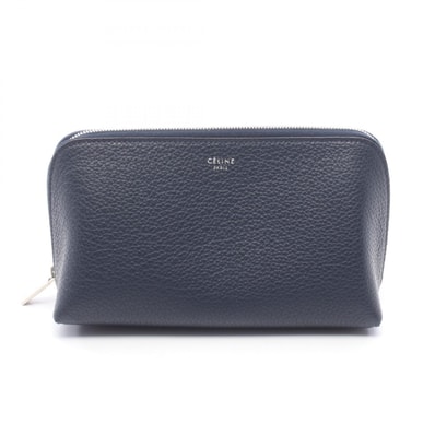 セリーヌ CELINE ポーチ バッグ レザー レディース ネイビー系 101533NFL 【中古】