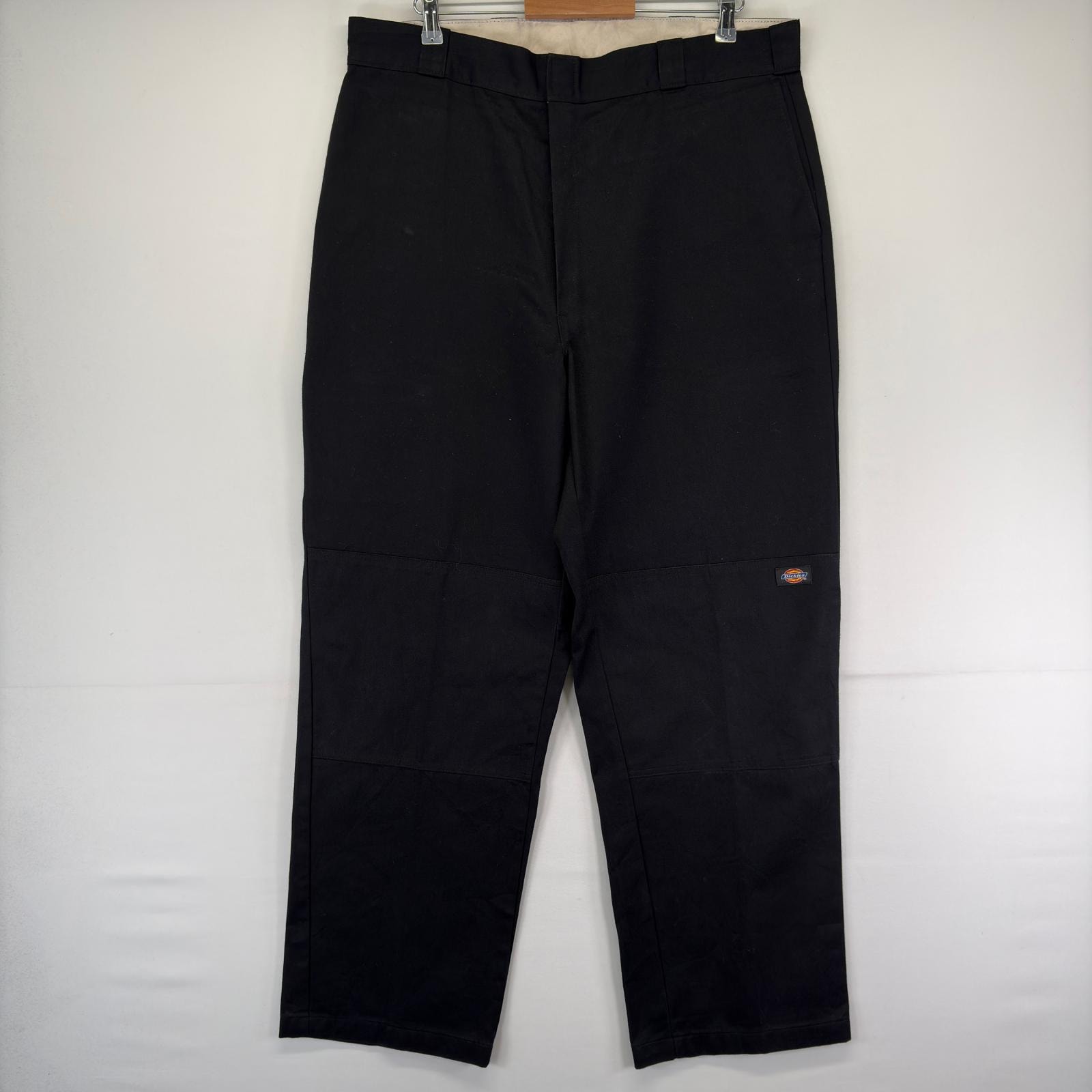 古着 ディッキーズ Dickies パンツ ダブルニー ワンポイントロゴ ツールポケット w40 L34  ブラック メンズ