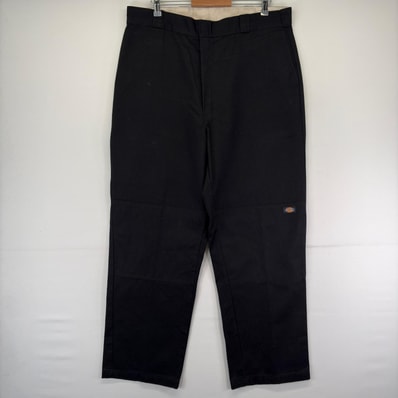 古着 ディッキーズ Dickies パンツ ダブルニー ワンポイントロゴ ツールポケット w40 L34 ブラック メンズ