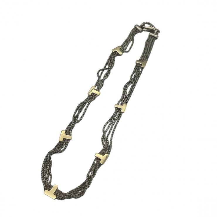 TIFFANY&Co. ティファニー ネックレス コンビ Tロープ 4連 ネックレス アクセサリー ゴールド シルバー K18 750 925 ★中古★ 【全国送料無料】