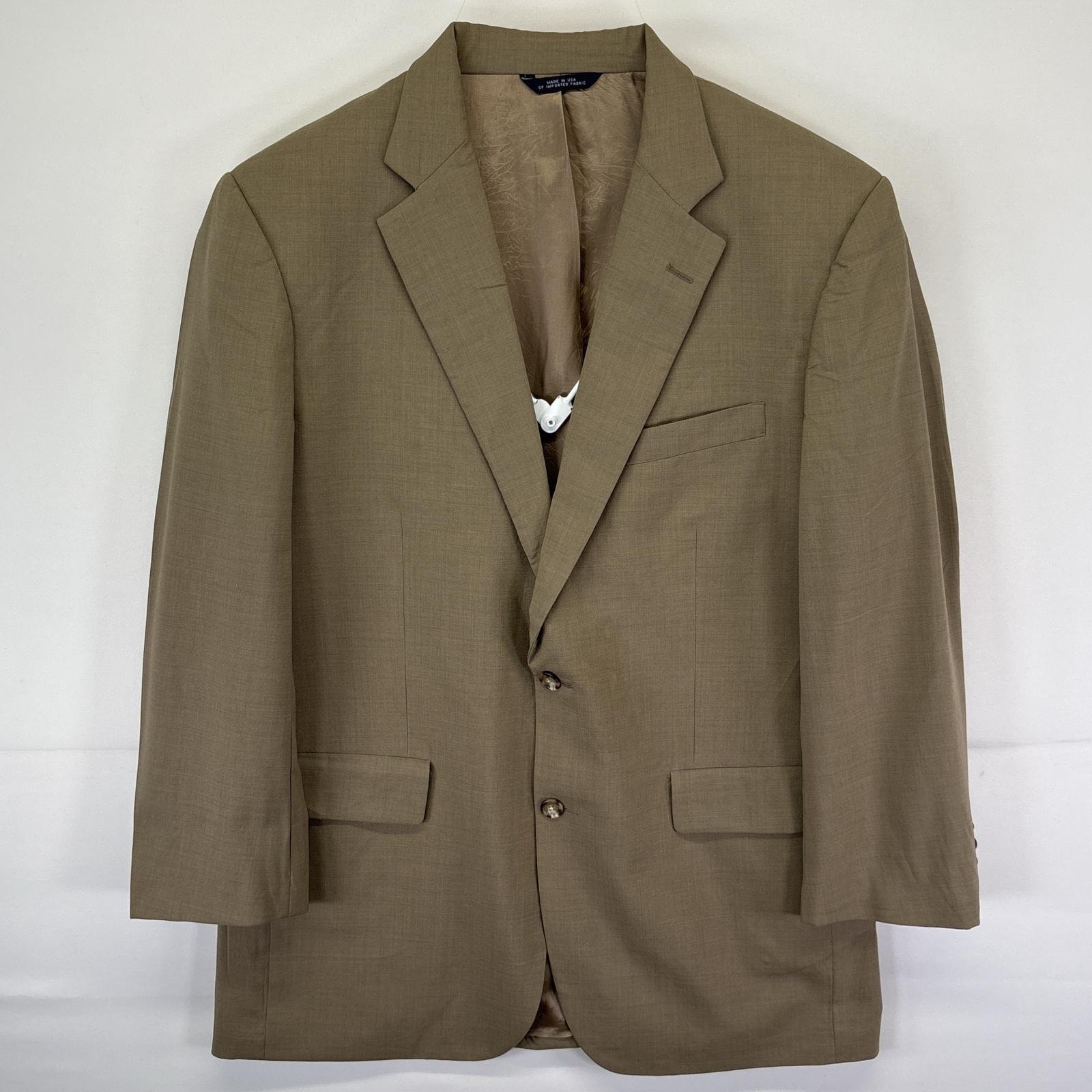 古着 ブルックスブラザーズ Brooks Brothers USA製 テーラードジャケット スーツ ブレザー 2ボタン 大きいサイズ 13200 ベージュ メンズ