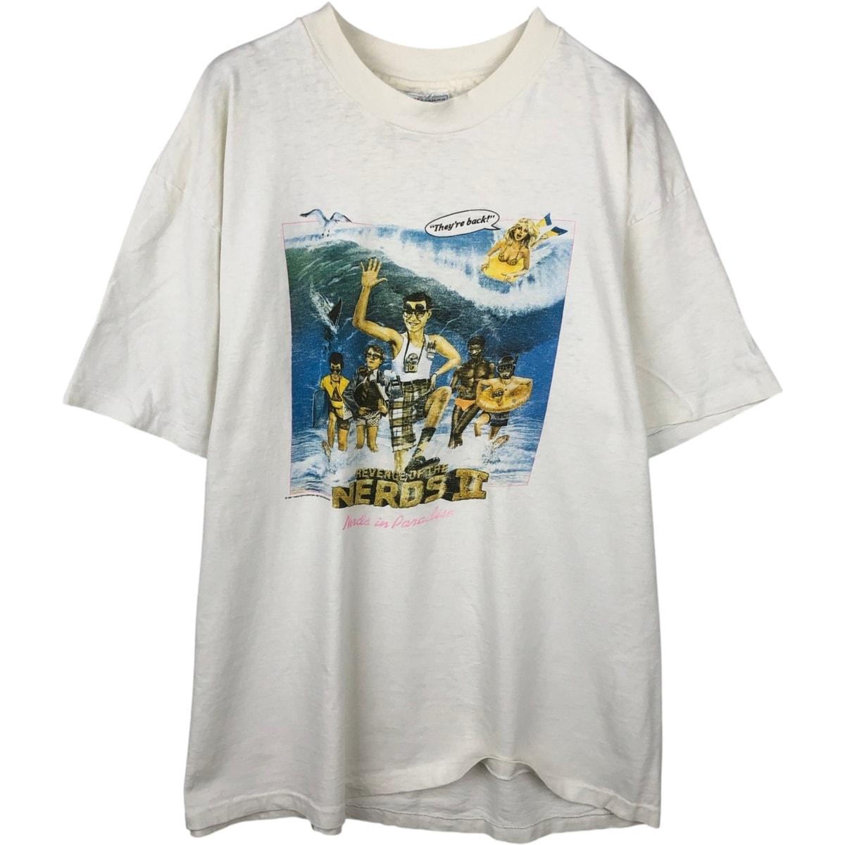 古着 80年代 ヘインズ Hanes REVENGE OF THE NERDS II ナーズの復讐 映画 ムービーTシャツ USA製 メンズXL相当 ヴィンテージ/eaa644444