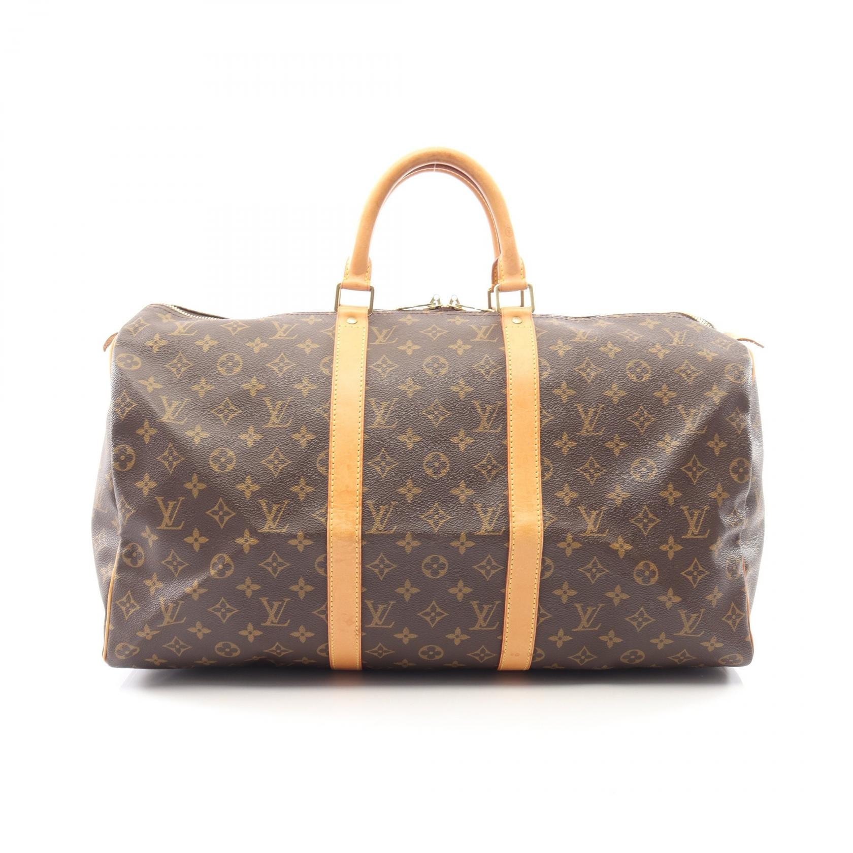 ルイ・ヴィトン LOUIS VUITTON キーポル50 ボストンバッグ バッグ PVCコーティングキャンバス レザー モノグラム メンズ レディース ブラウン系 M41426 【中古】