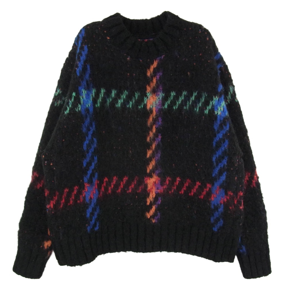 Sacai サカイ 23AW 23-03202M Jacquard Knit Pullover ジャガード ニット プルオーバー セーター ブラック系 1【中古】