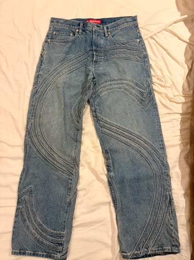 Supreme S Logo Loose Fit Jean "Washed Blue"