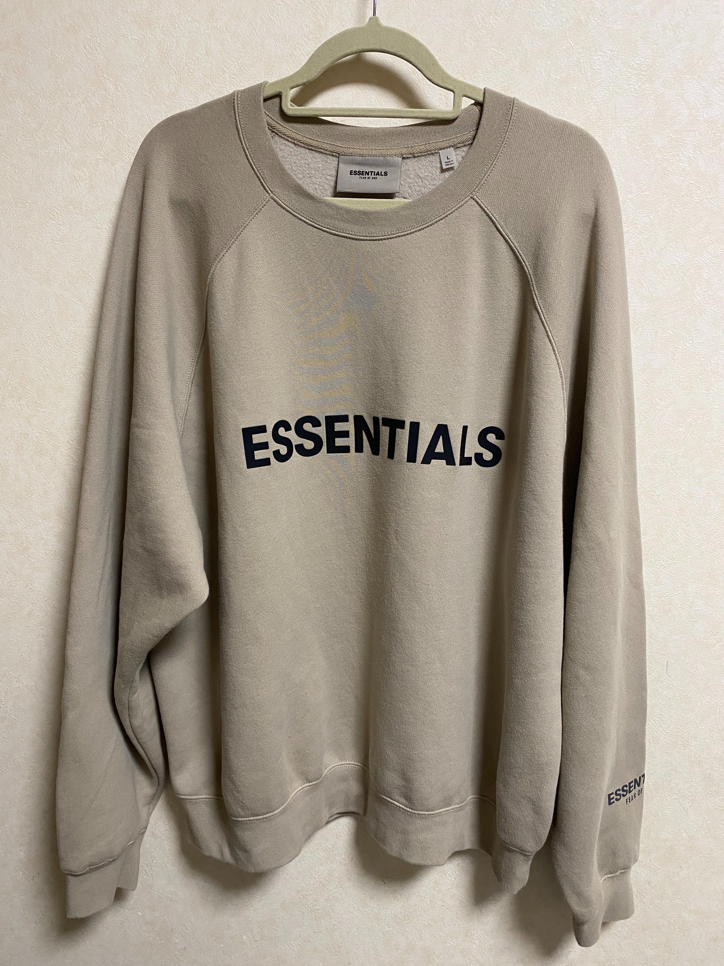 FEAR OF GOD ESSENTIALS 3D Silicon Applique Crewneck "Tan/String"