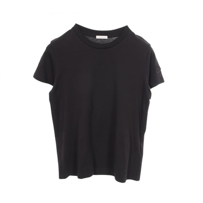 モンクレール MONCLER クルーネック 半袖Tシャツ 衣料品 トップス コットン レディース ブラック系 【中古】