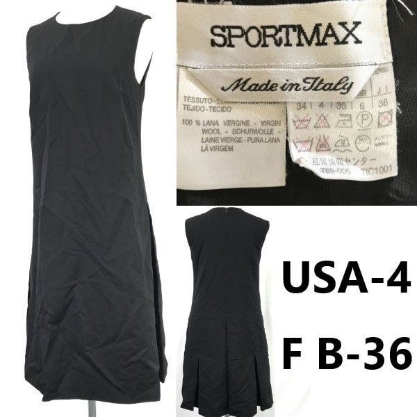 イタリア製★SPORTMAX/スポーツマックス★ノースリーブ/ロングワンピース【38/black/黒】Max&Co/MAXMARA/dress/Tops/jacket◆cBH745