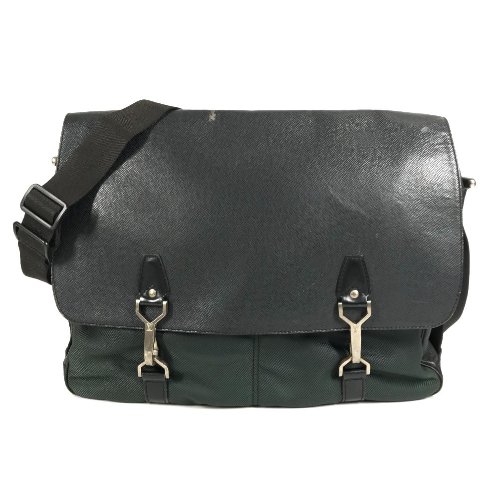 ルイヴィトン LOUIS VUITTON デルスー M30162 タイガ 斜め掛け カバン フラップ メッセンジャーバッグ ショルダーバッグ タイガレザー アルドワーズ ブラック