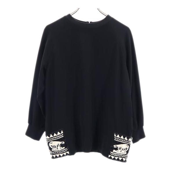 Y's ワイズ 日本製 長袖 カットソー ブラック系 バックジップ