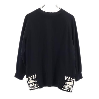 Y's ワイズ 日本製 長袖 カットソー ブラック系 バックジップ