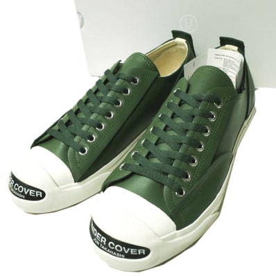 新品 UNDERCOVER アンダーカバー 24AW TOE LOGO LEATHER SNEAKERS トゥロゴ レザースニーカー UC2D9F02 L(27-27.5cm) GREEN スニーカー シューズ g24871