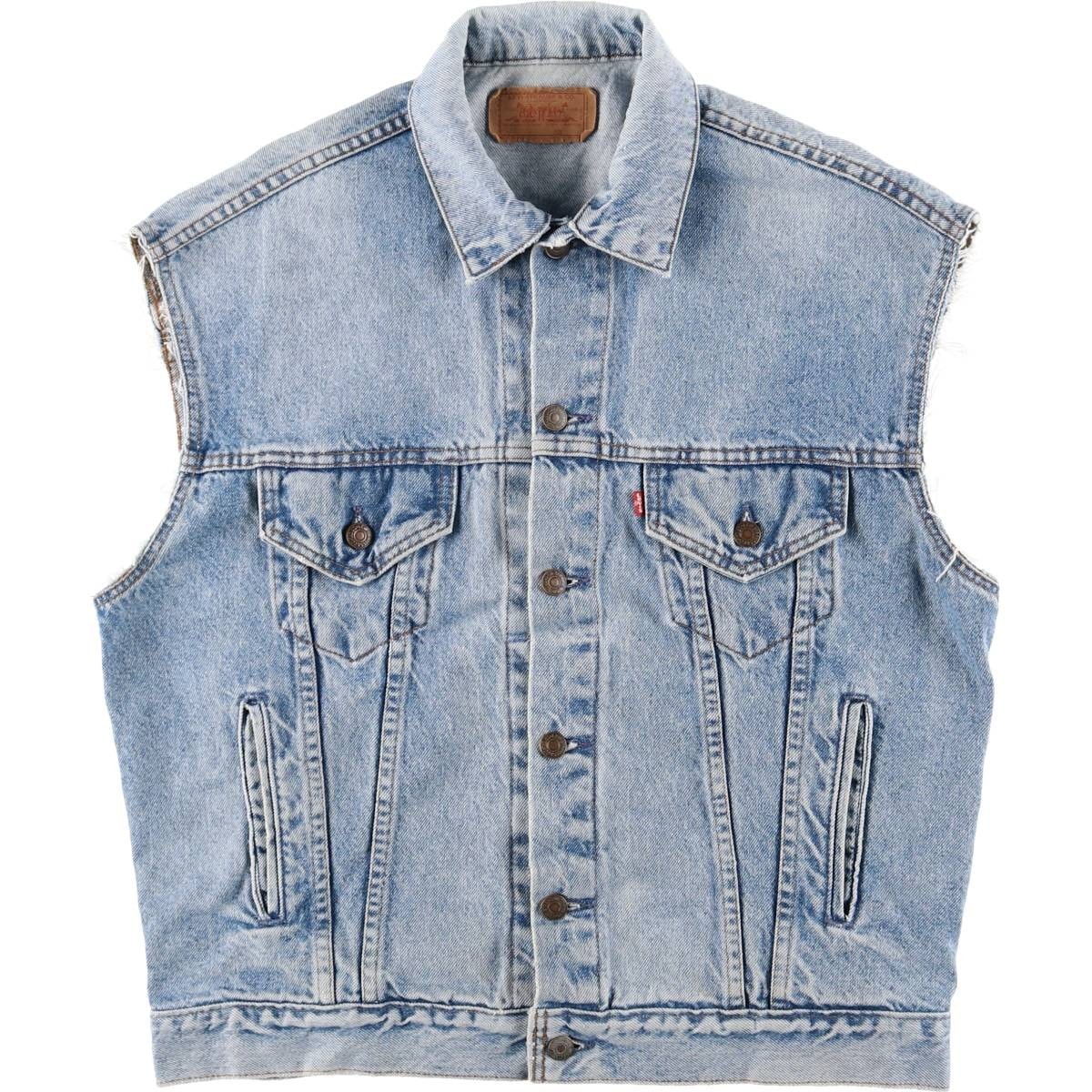 古着 90年代 リーバイス Levi's カットオフ デニムベスト USA製 メンズM相当/eaa585827