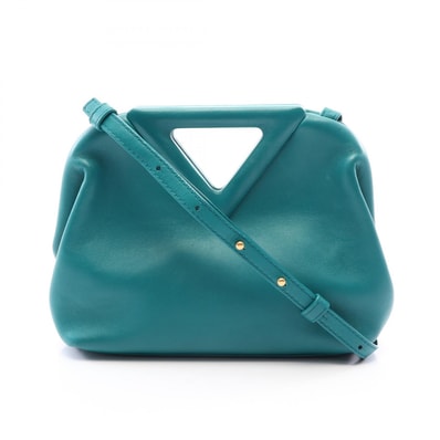 ボッテガヴェネタ BOTTEGA VENETA トライアングル ポイント スモール 2WAY ショルダーバッグ バッグ レザー レディース グリーン系 【中古】