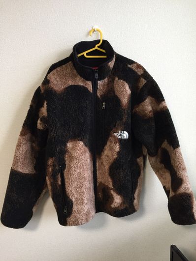 Supreme x The North Face Bleached Denim Print Fleece Jacket "Black"