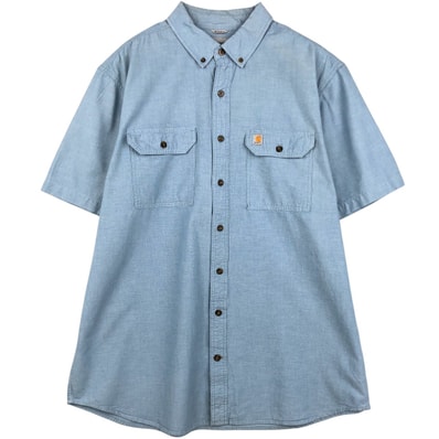 古着 カーハート Carhartt RELAXED FIT 半袖 シャンブレーシャツ メンズXL相当/eaa658067