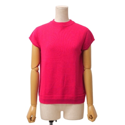 ■美品■HERMES エルメス ニット サイズ36 セリエボタン装飾 総カシミヤ セーター 半袖 ブランド古着【中古】20260205/RA7659