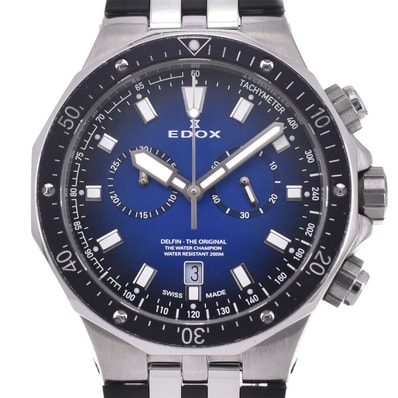 値下 エドックス EDOX 10109-3CA-BUIN デルフィン クロノグラフ デイト クォーツ メンズ 良品 箱付き □#150271