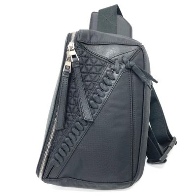 新品同様 ロエベ パズルスリング ボディバッグ レザー/ナイロン ブラック