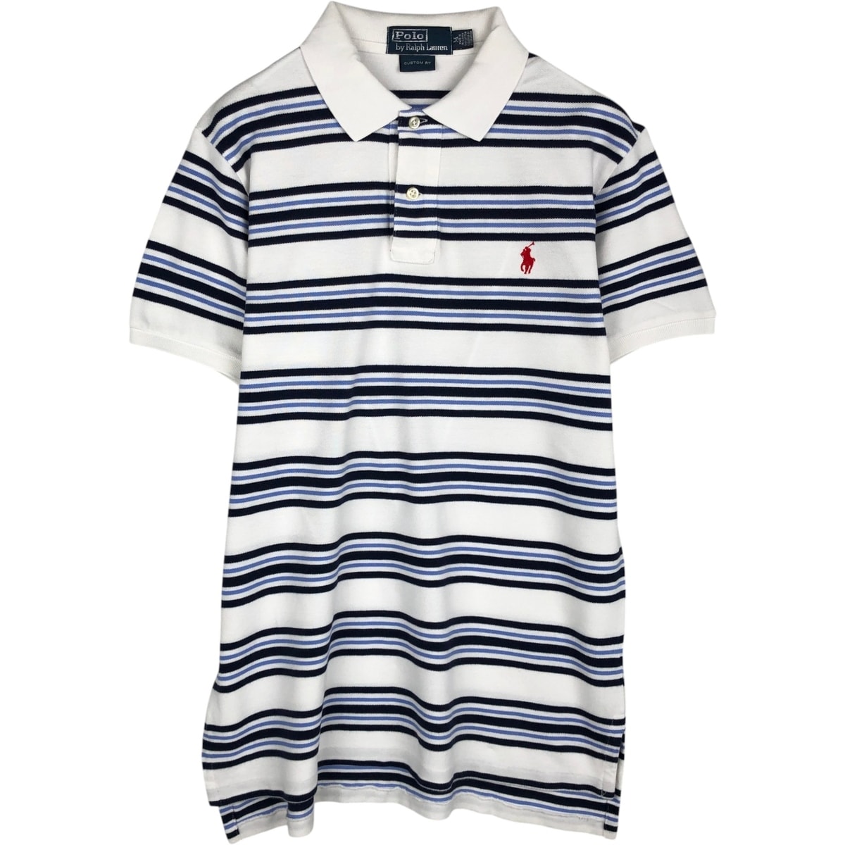 古着 ラルフローレン Ralph Lauren POLO by Ralph Lauren CUSTOM FIT 半袖 ボーダー ポロシャツ メンズM相当/eaa635101