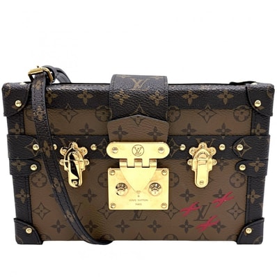 LOUIS VUITTON ルイヴィトン ショルダーバッグ モノグラムリバース プティットマル トランク 肩掛け 斜め掛け M45960 ブラウン 茶 ゴールド金具 レディース【中古品】