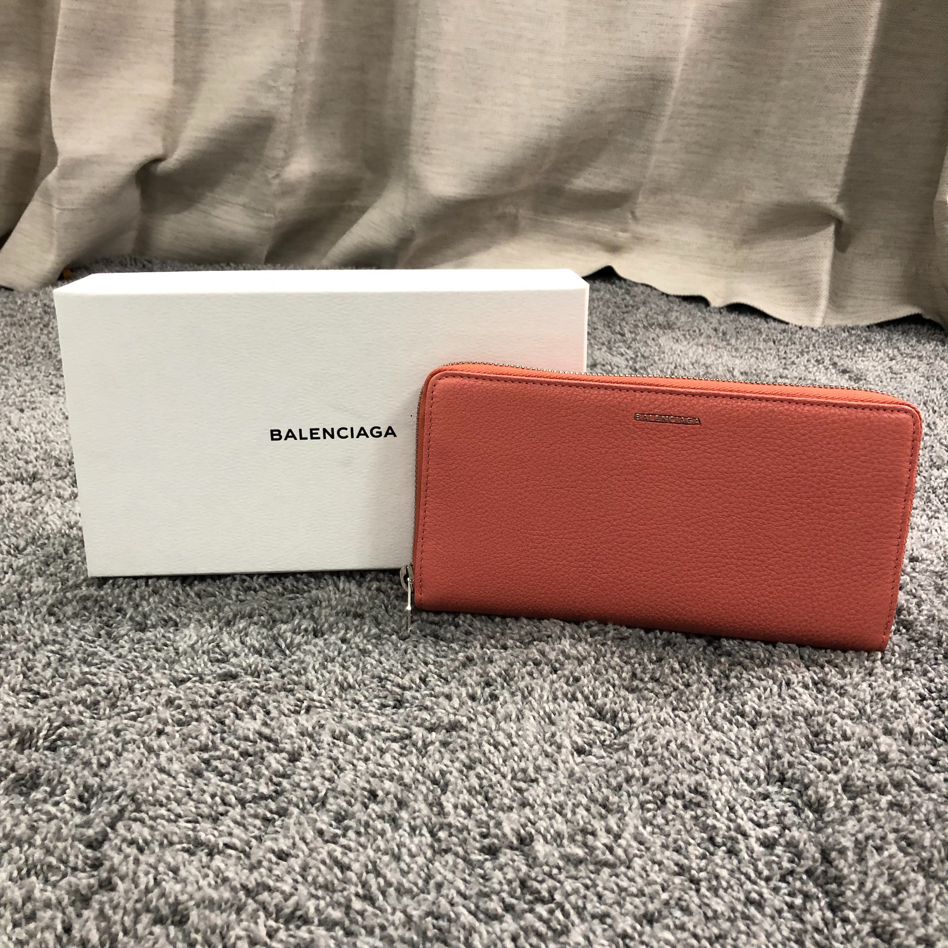 バレンシアガ 長財布 サーモンピンク
