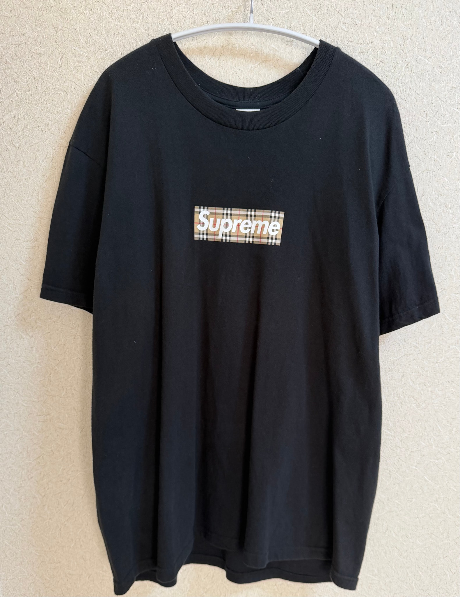 Supreme x Burberry Box Logo Tee "Black"