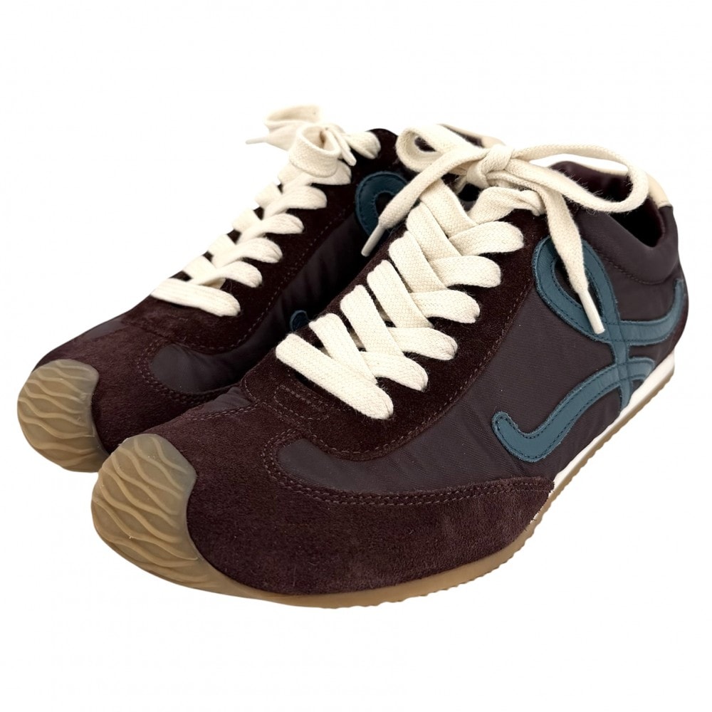 LOEWE ロエベ スニーカー バレエランナー2.0 靴 37サイズ 約24cm ナイロン  スエード   ブラウン系 レディース【中古品】 이미지