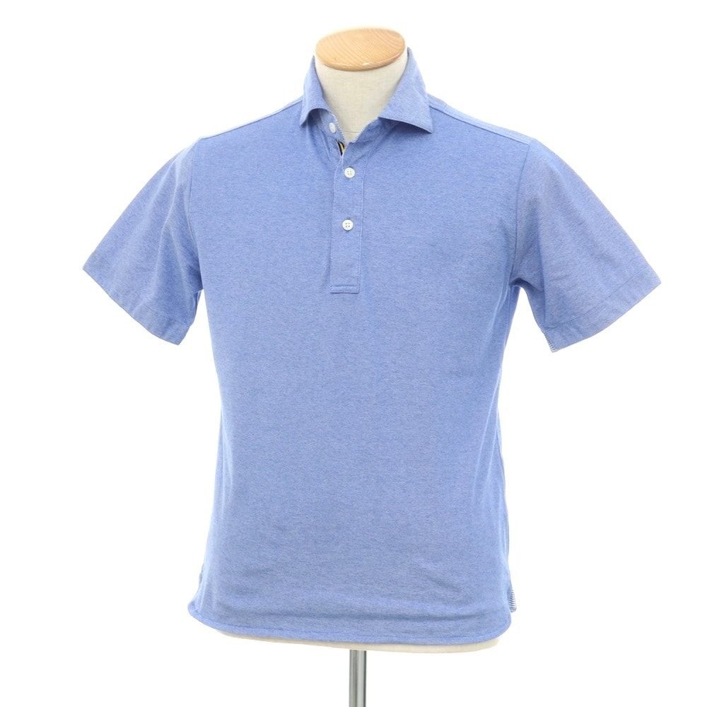 【中古】ビームスハート BEAMS HEART コットンポリエステル 鹿の子 半袖ポロシャツ ブルー【サイズS】【メンズ】