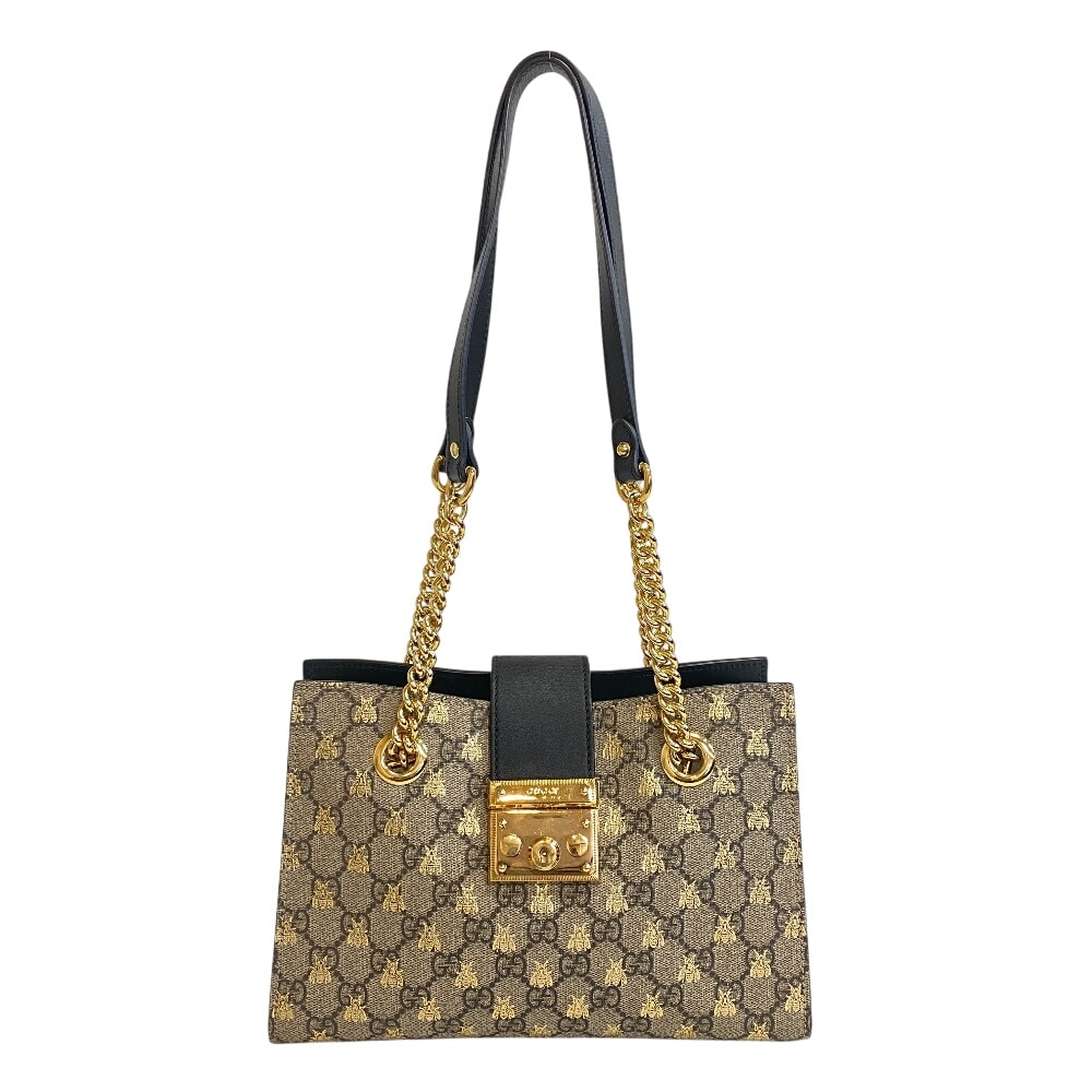 グッチ GUCCI ショルダーバッグ GGスプリーム ビー パドロック スモールチェーン 498156 ベージュ