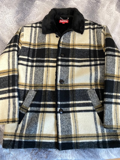 Supreme Plaid Car Coat "Cream"