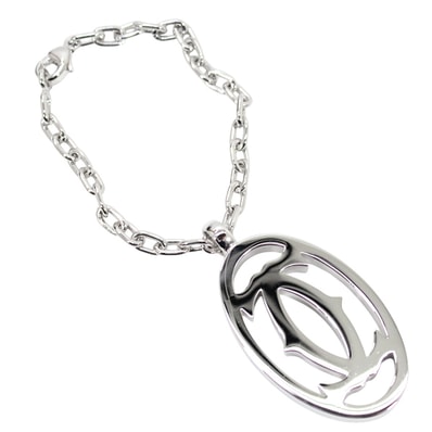【新品・未使用】Cartier カルティエ 2C キーリング シルバー メンズ レディース ドゥーブルC キーホルダー ブランド 定番 人気 プレゼント ギフト CARTIER