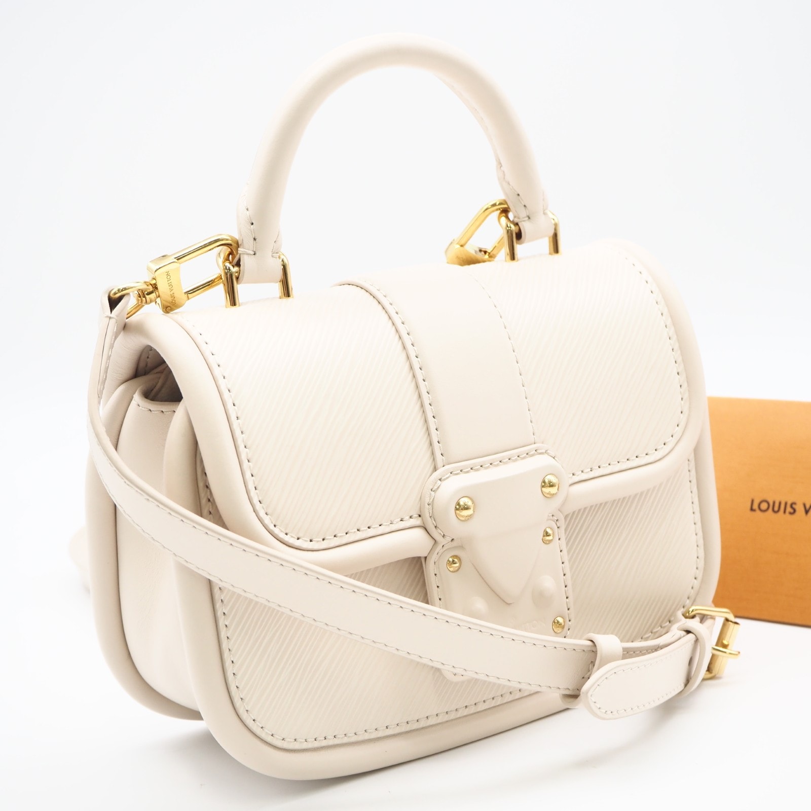 極美品 LOUIS VUITTON ルイ・ヴィトン エピ ハイド アンド シーク M22720 2wayショルダーバッグ アイボリー グレインレザー レディース