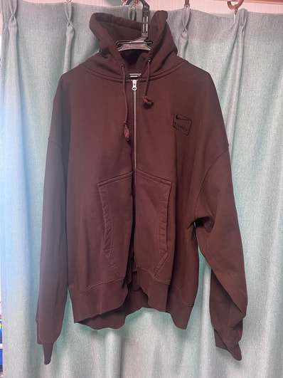 Stussy x Nike Stone Washed Fleece Zip Hoodie "Dark Cinder" (US Size) FJ9175-261