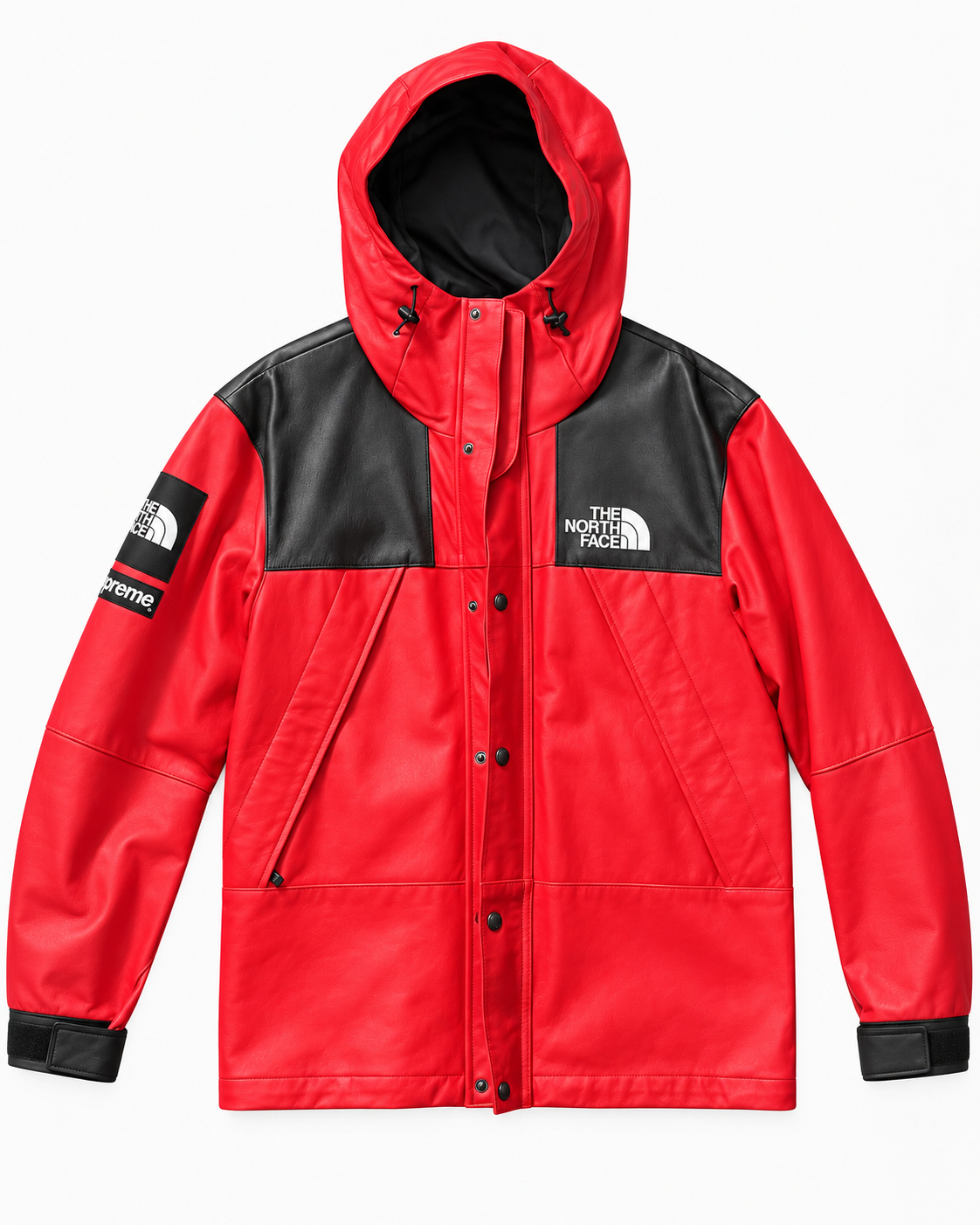 Supreme x The North Face Leather Mountain Parka "Red"