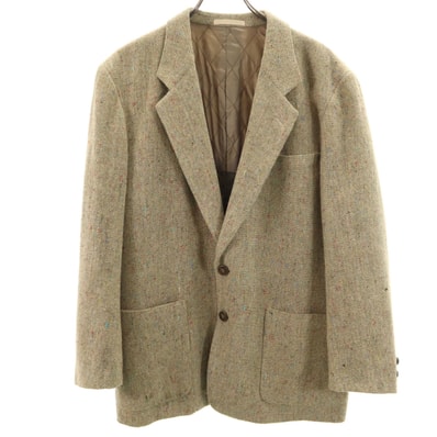 LANVIN STUDIO ランバンスタジオ 90s オールド ネップ テーラードジャケット 48 ベージュ