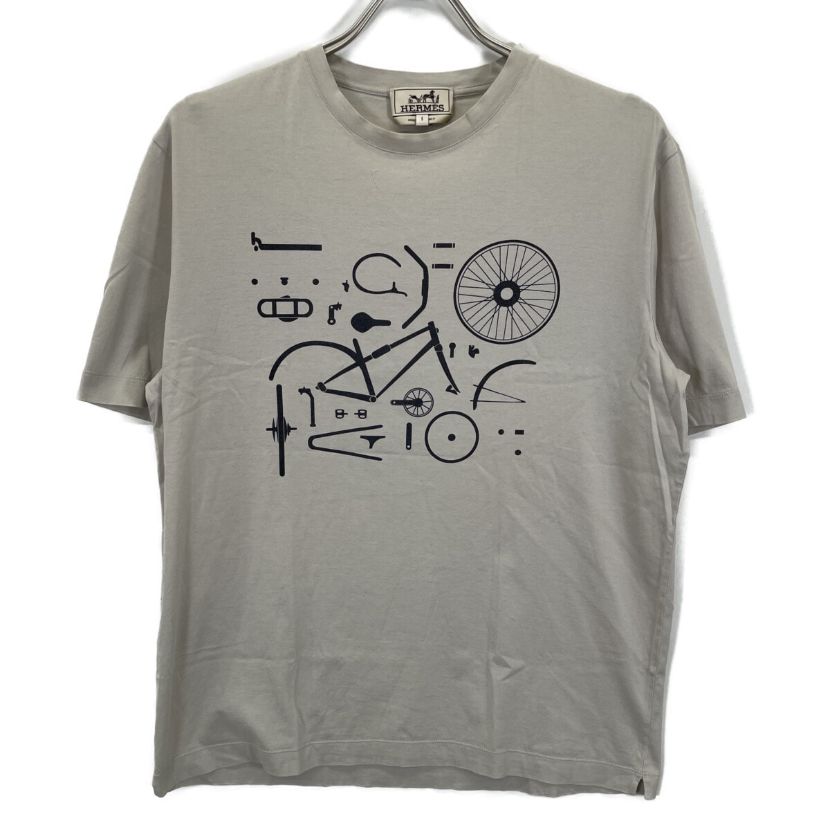エルメス 71-5732 コットン100% 自転車パーツ Tシャツ S