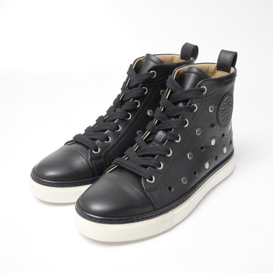 HERMES エルメス JIMMY ジミー スニーカー サイズ36.5 セリエ パンチング ハイカット 靴 レザー イタリア製 ブランド古着【中古】20260626/RA9910