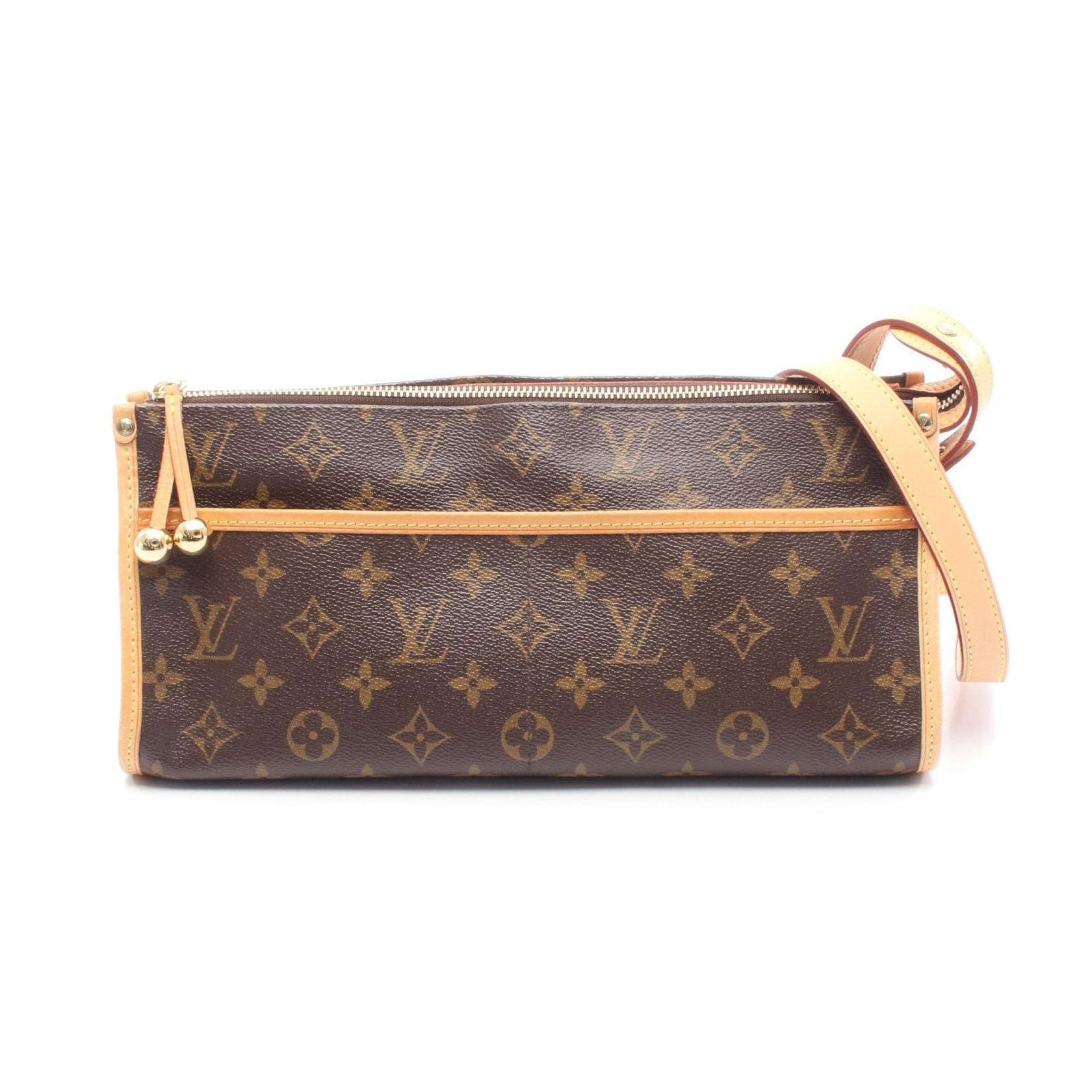 ルイ・ヴィトン LOUIS VUITTON ポパンクール ロン ショルダーバッグ バッグ PVCコーティングキャンバス レザー モノグラム レディース ブラウン系 M40008 【中古】