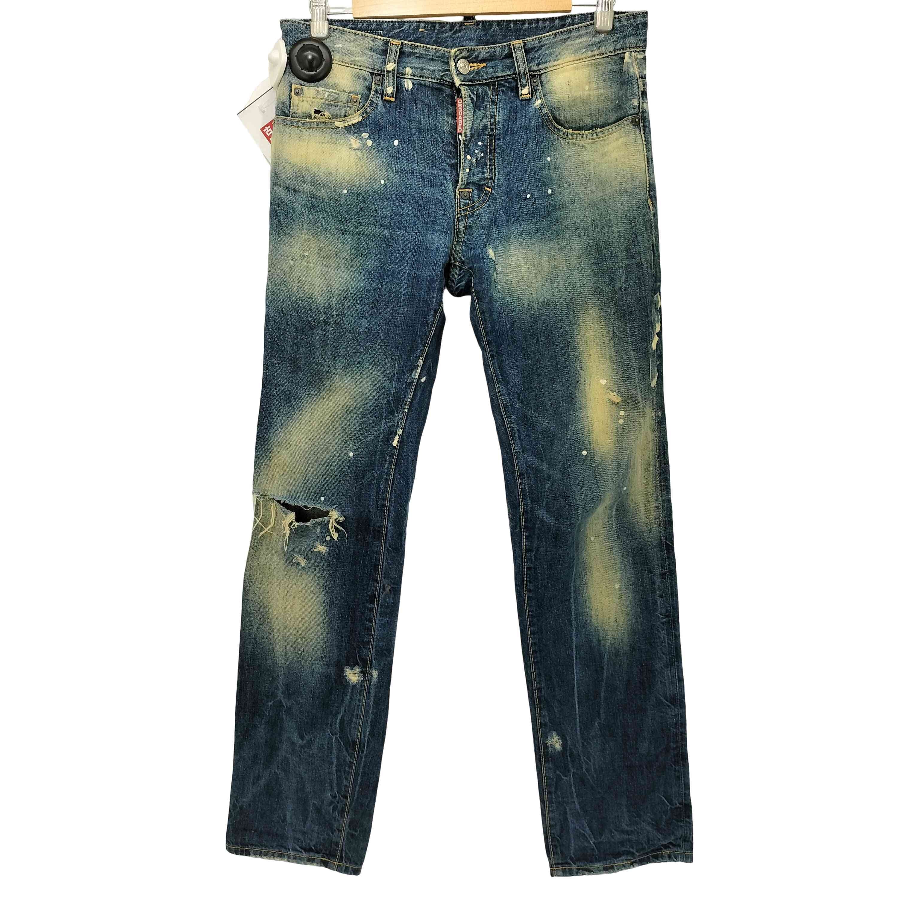 00s ウォッシュド ペンキ ダメージデニム スキニー【1141470880309】