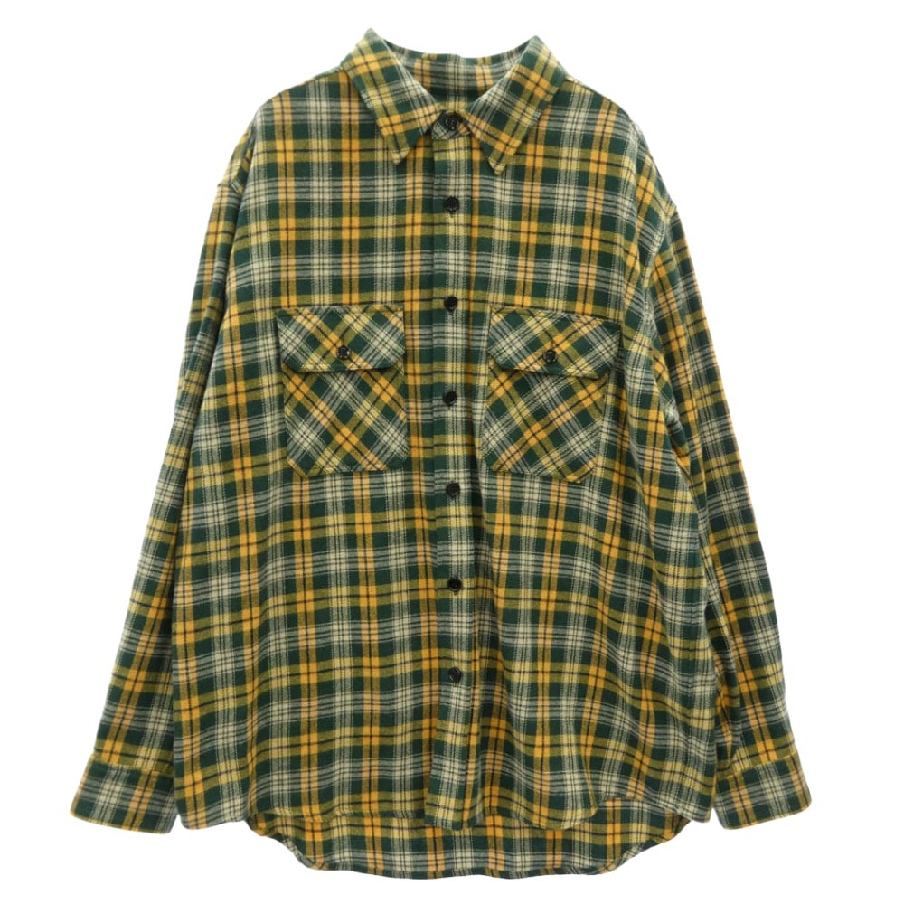 CELINE セリーヌ 2C574954R Trappeur Chemise ルーズランバー ジャック チェック 長袖 シャツ グリーン系【新古品】【未使用】【中古】