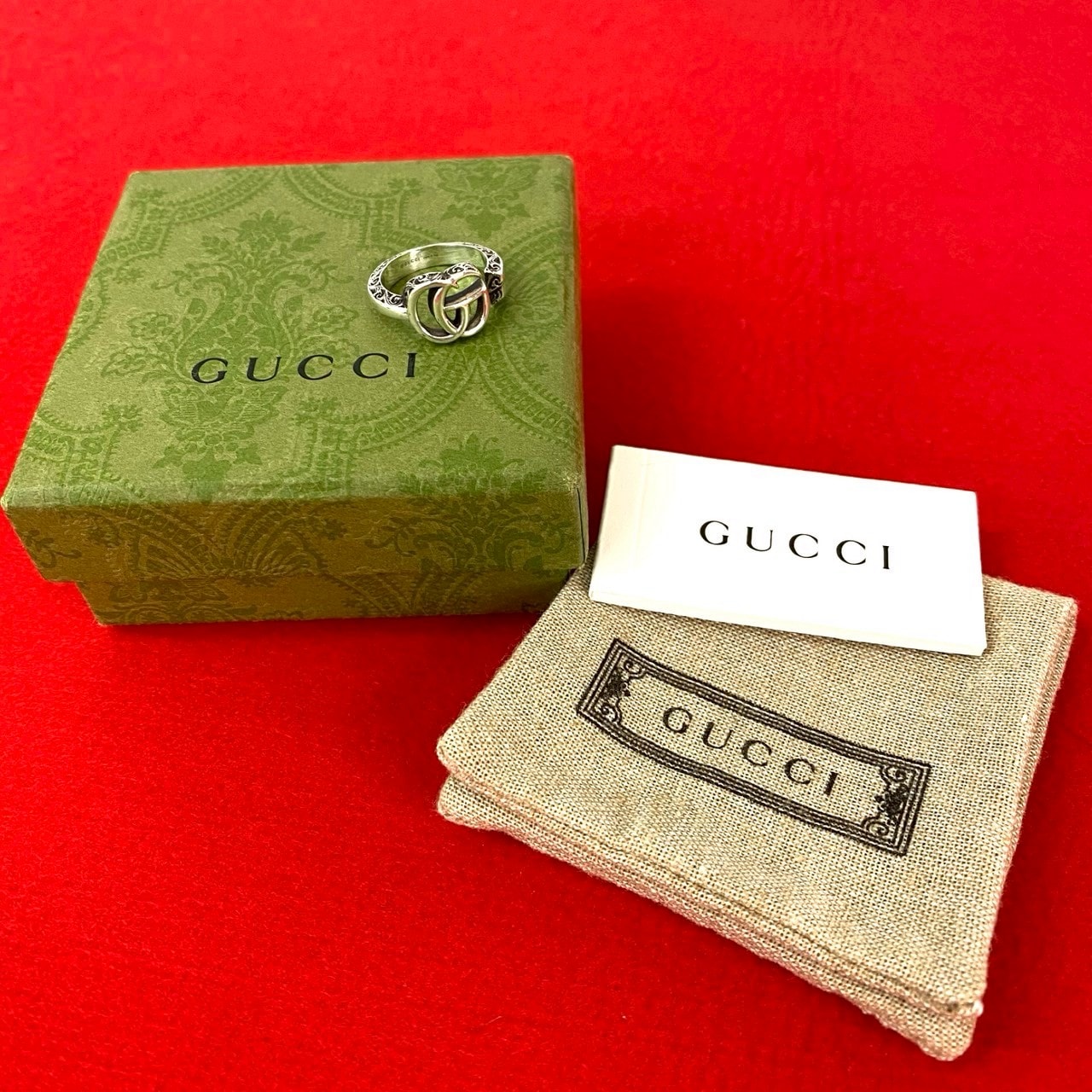 GUCCI グッチ アラベスク ダブルG キーモチーフ シルバー925 リング・指輪 13号 シルバー
 1675c