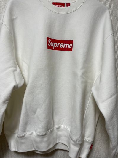 Supreme Washed Box Logo Crewneck "White"