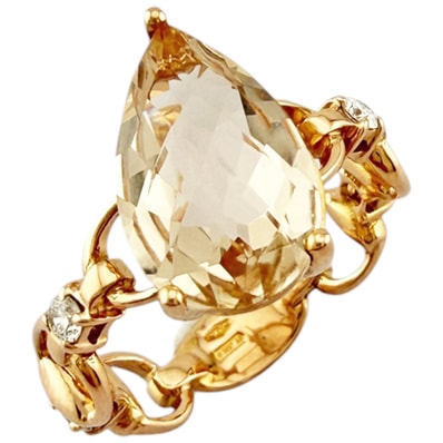 グッチ リング 指輪 13号 18金 K18ピンクゴールド ダイヤモンド レディース GUCCI 中古