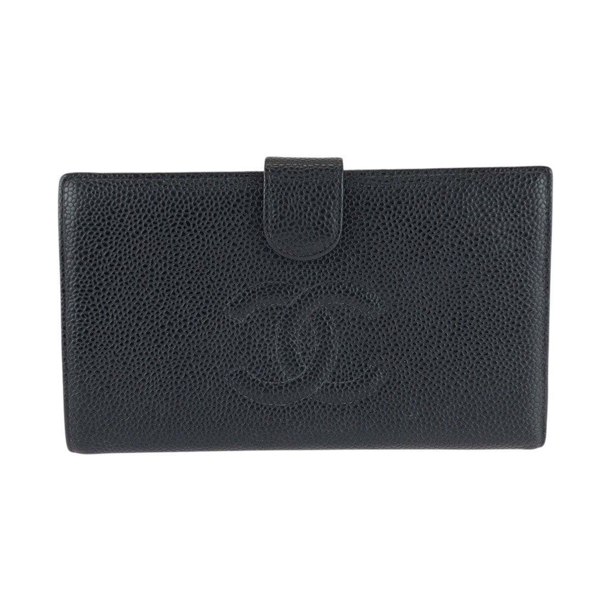 美品 CHANEL シャネル ココマーク がま口 ブラック 黒 ゴールド金具 レザー 長財布 ロングウォレット 603600 【中古】