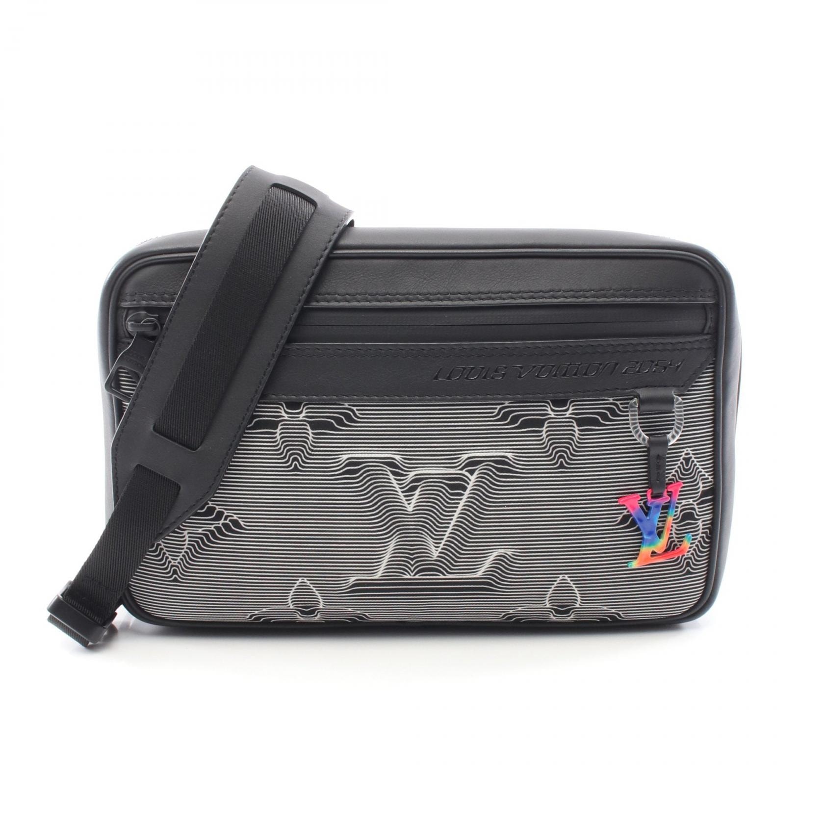 ルイ・ヴィトン LOUIS VUITTON エクスパンダブル メッセンジャー ショルダーバッグ バッグ レザー ナイロン メンズ ブラック系 / ホワイト系 M55698 【中古】