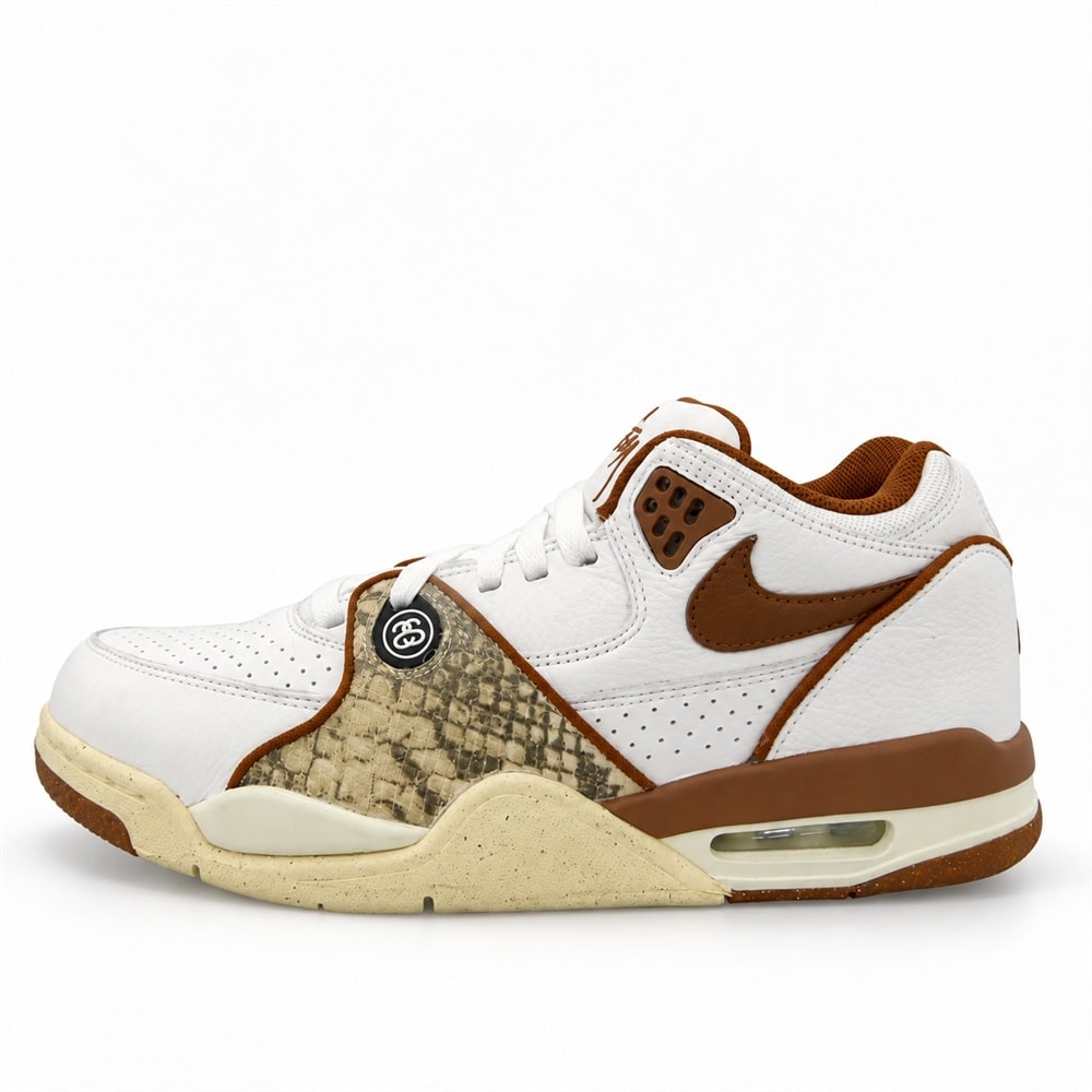 STUSSY ステューシー NIKE ナイキ FD6475-100 × Nike Air Flight 89 Low SP ナイキ エアフライト89 ロー SP スニーカー ホワイト系 ブラウン系 26.5cm【新古品】【未使用】【中古】