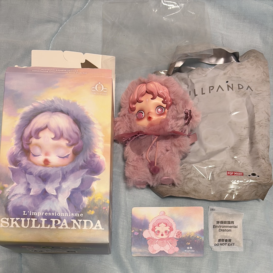 POP MART SKULLPANDA L'impressionnisme Series Plush Doll Windflower
